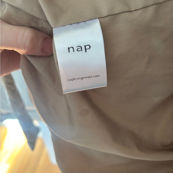 Nap Tan Down Puffer Trench Coat, Size S - Picture 3 of 5